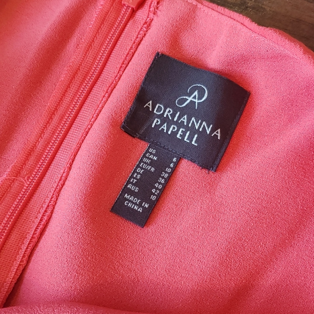 SOLD NWT Adrianna Papell cameron coral dress - Picture 4 of 9